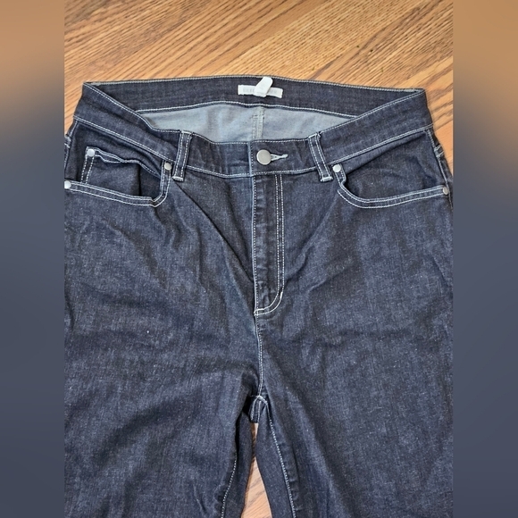 EILEEN FISHER Charcoal Organic Denim Straight Leg High Rise Jeans - Picture 2 of 7